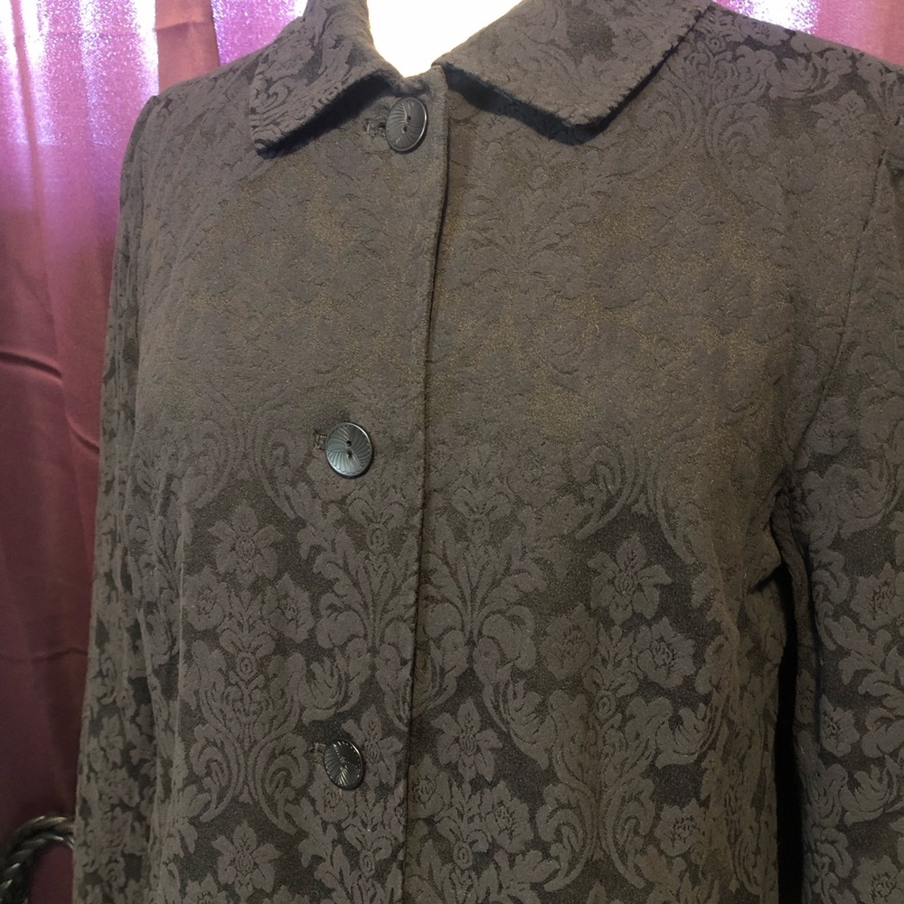 J. Jill Swing Blazer Jacket Cropped Jacquard Black - Picture 2 of 8